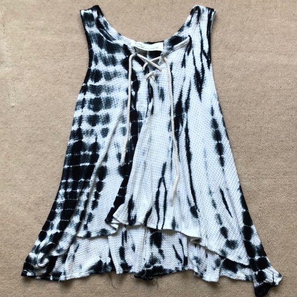 Tops - Navy and White Tie Dye Tank Top